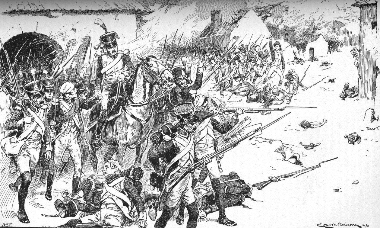 Colonna dopo colonna si fece strada nel villaggio, solo per essere respinta da Gordon Frederick Browne