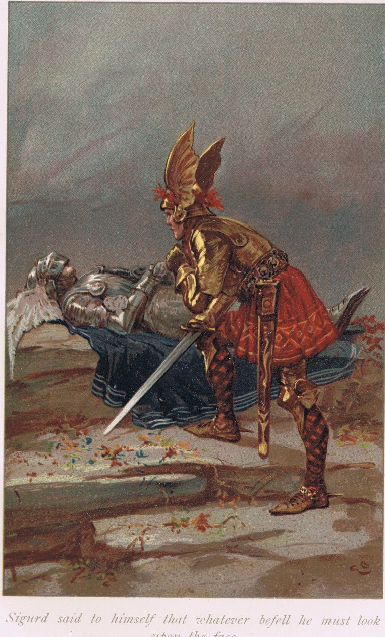 Sigurd disse a se stesso che qualunque cosa accadesse, doveva guardare il volto, illustrazione da 