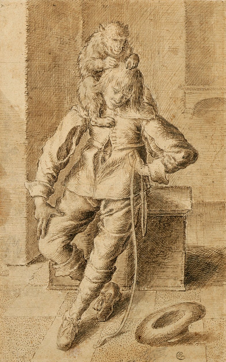 Un Cavaliere con una Scimmia da Gottfried Libalt
