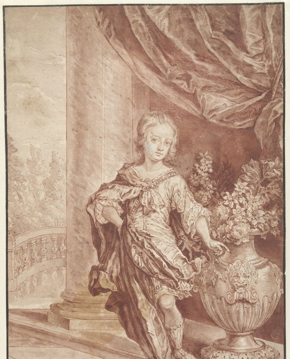 Ritratto di un giovane sconosciuto in costume romano immaginario da Gottfried Kneller