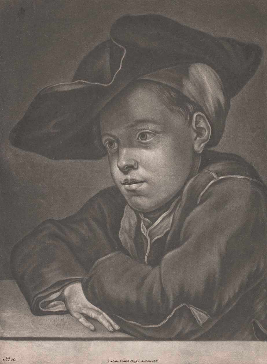 Ragazzo Seduto a un Tavolo da Gottlieb Heiss