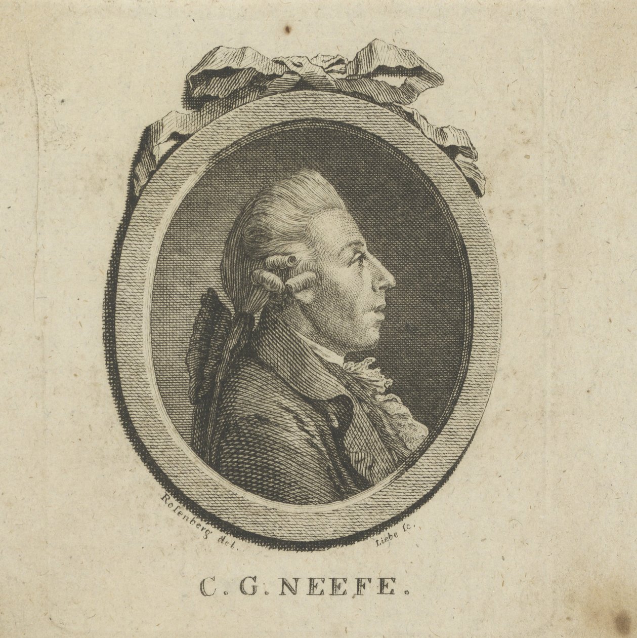 Ritratto del compositore Christian Gottlob Neefe 1748-1798, c. 1780 da Gottlob August Liebe
