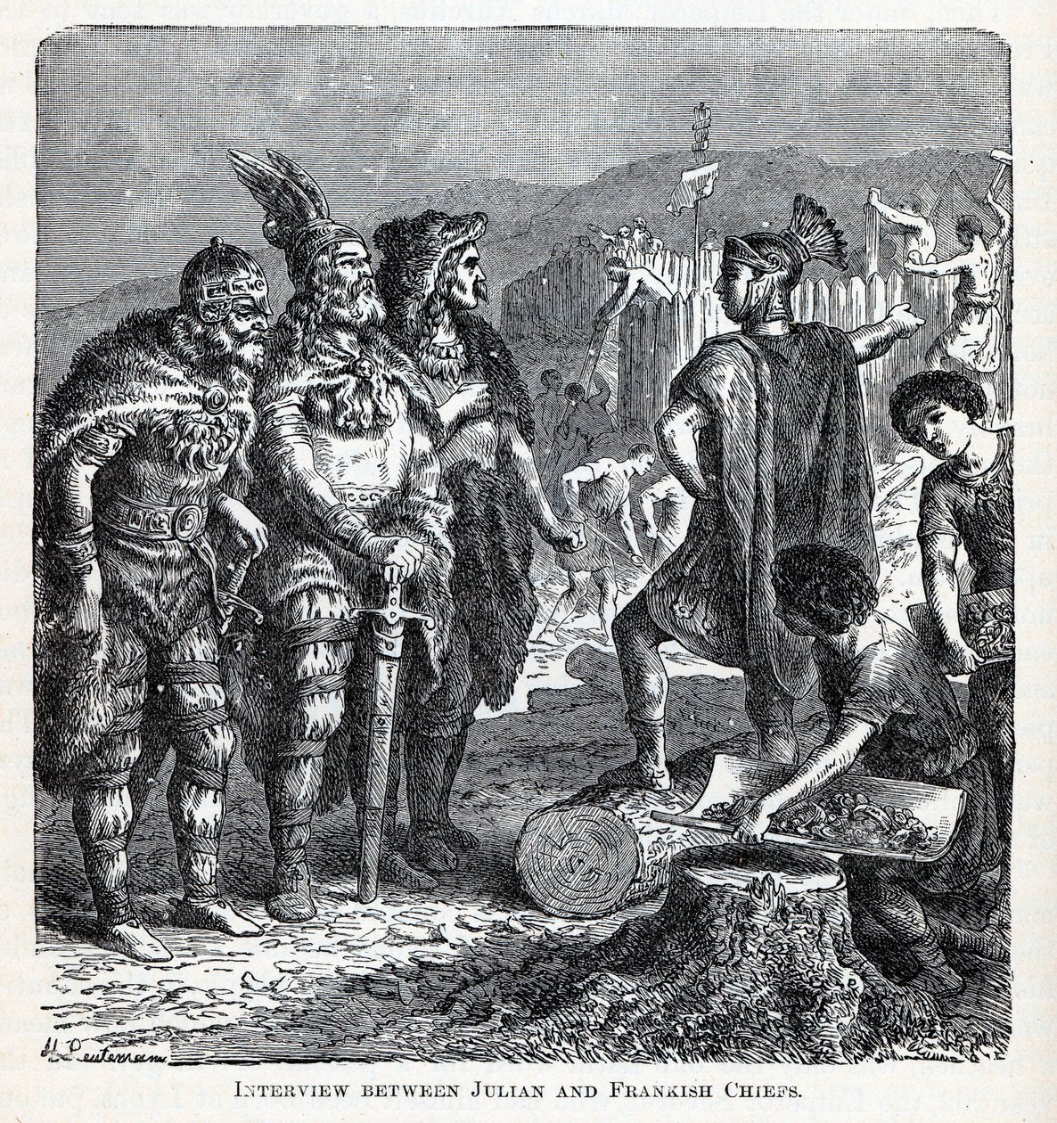 Intervista tra Giuliano e i capi franchi, 1882 da Gottlob Heinrich Leutemann