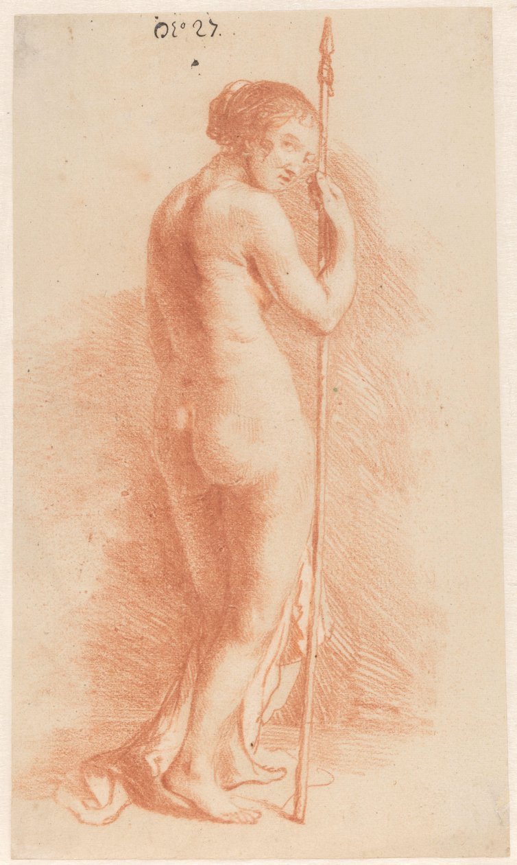 Donna in piedi con una lancia da Govert Flinck (attributed to)