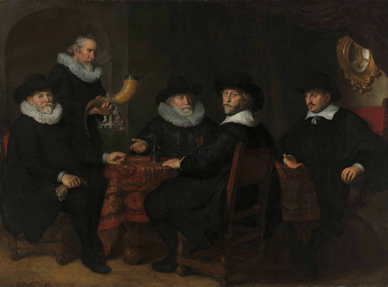 Quattro governatori della Guardia Civica degli Archibugieri, Amsterdam, 1642 da Govert Flinck