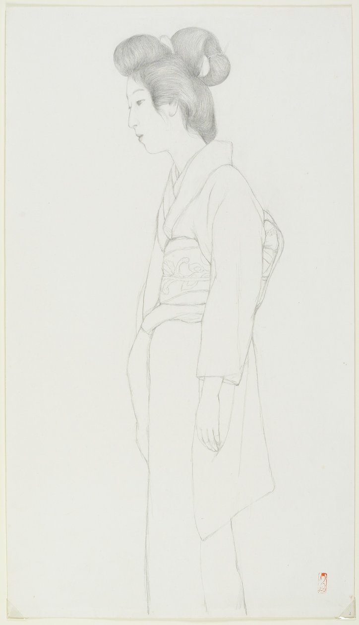 (Disegno di una donna in piedi), inizio XX secolo da Goyo Hashiguchi
