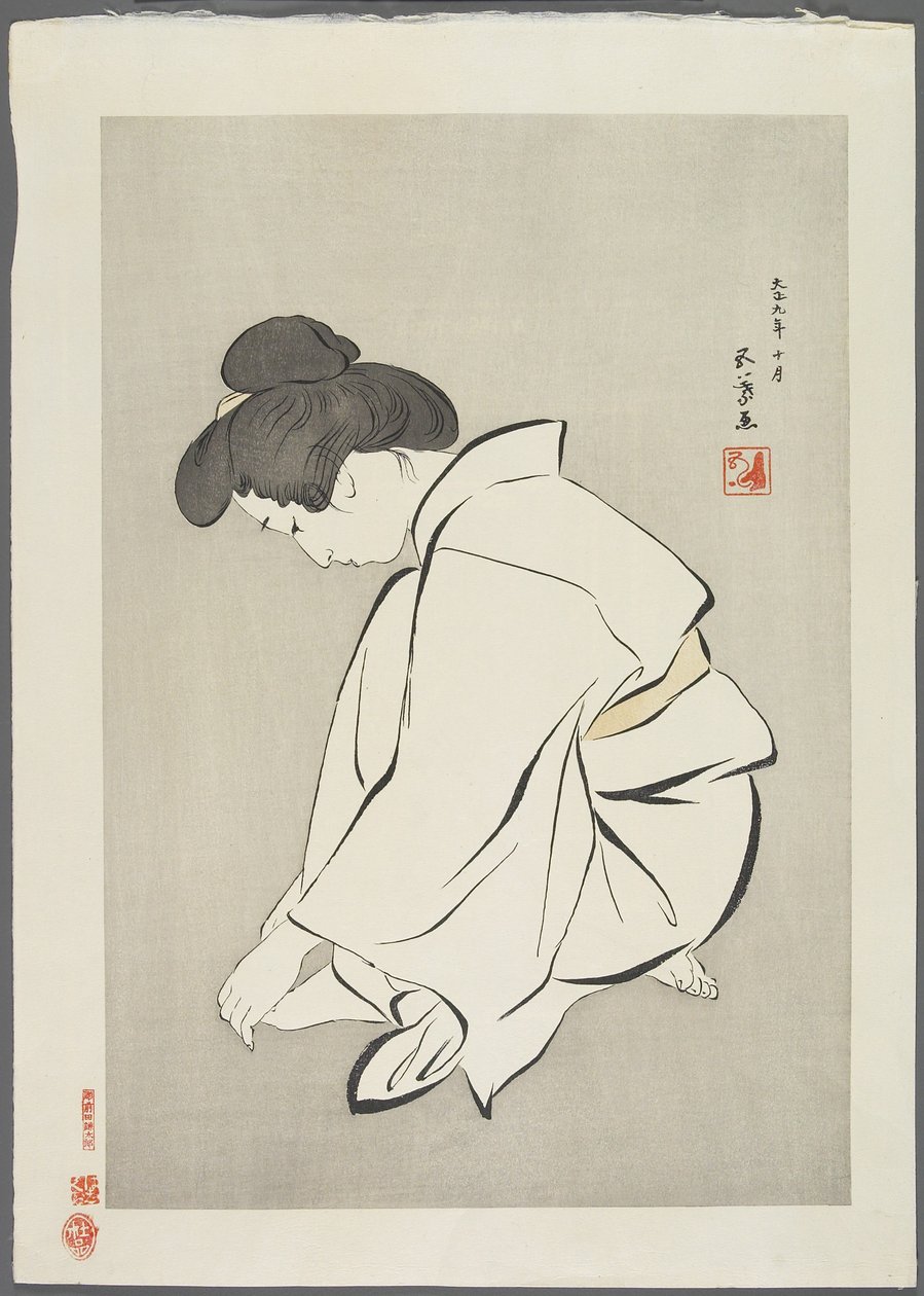 Donna che taglia le unghie dei piedi, dopo il 1929 da Goyo Hashiguchi