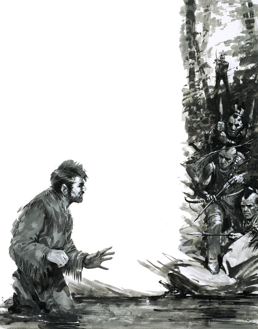 Alexander Mackenzie viene minacciato dagli indiani mentre guadagna un fiume da Graham Coton
