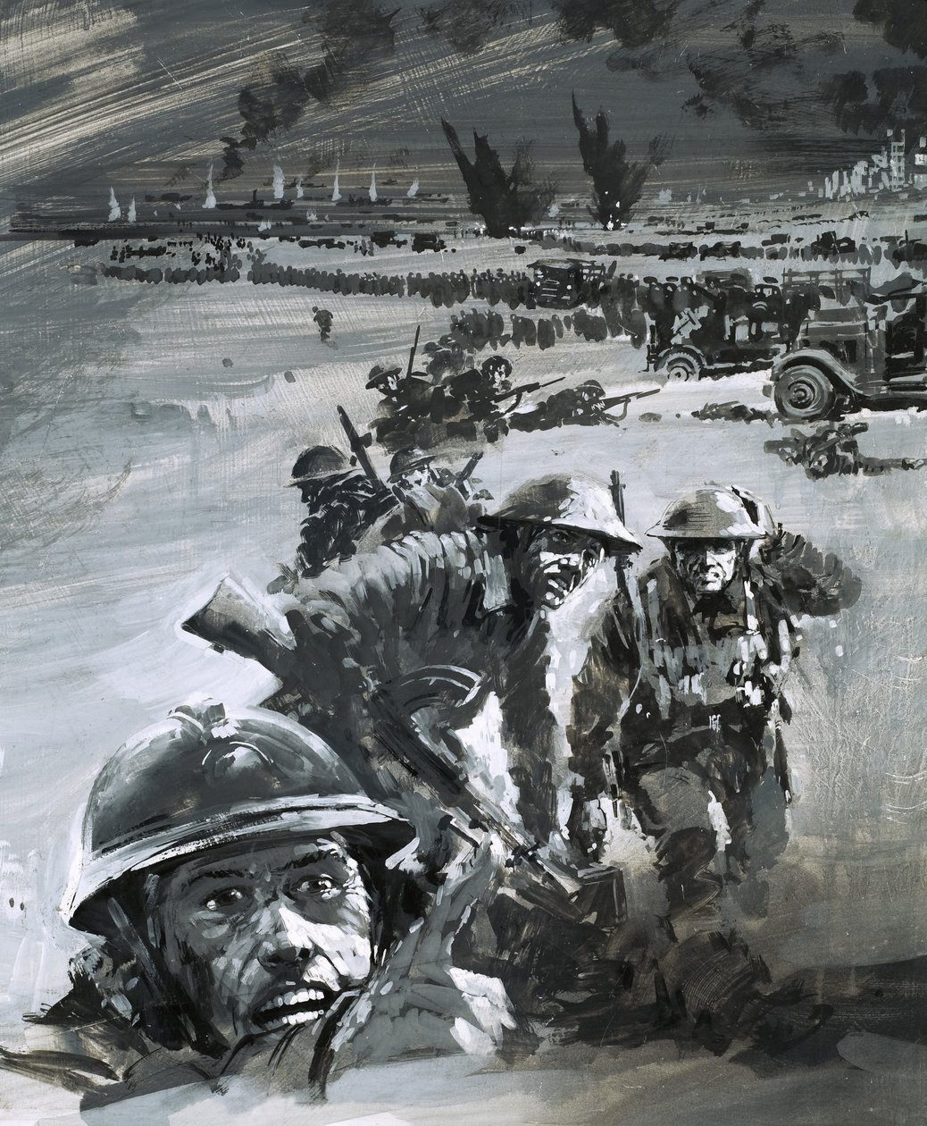 Scena di guerra a Dunkerque da Graham Coton