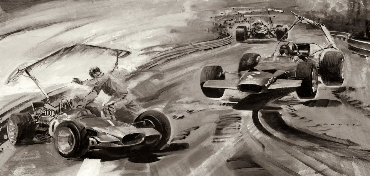 Problemi del Gran Premio (gouache su carta) da Graham Coton