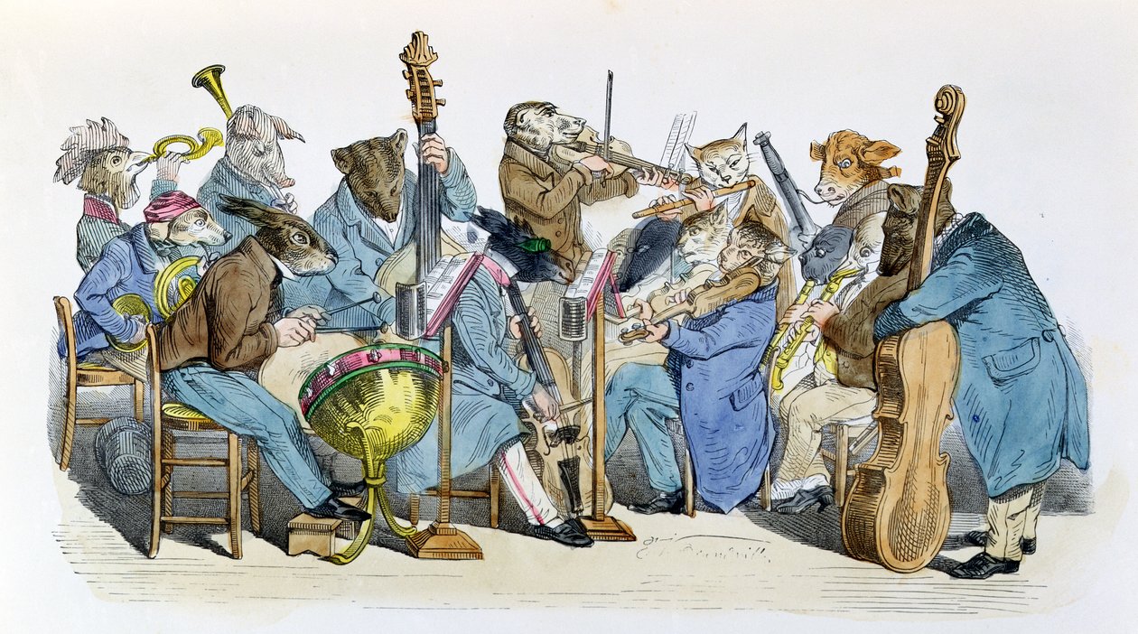 Il nuovo linguaggio musicale, caricatura dalla serie 