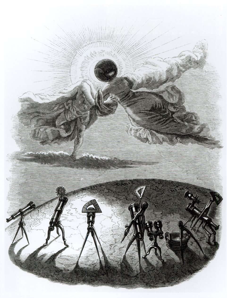 Il Sole abbraccia la Luna: Eclissi del Sole, illustrazione da 