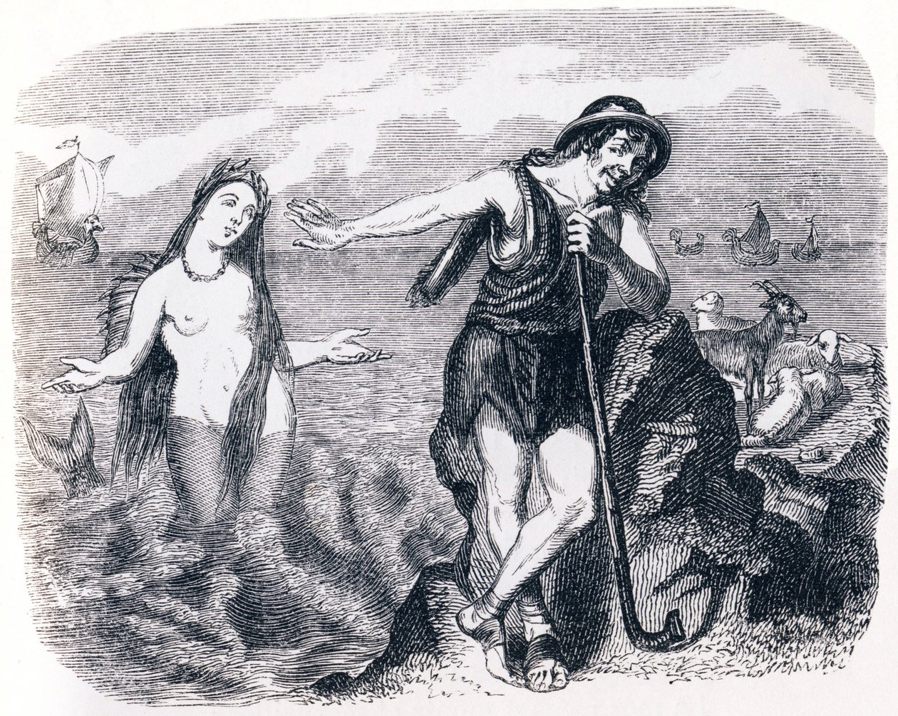 Il pastore e il mare - Favole di La Fontaine da Grandville