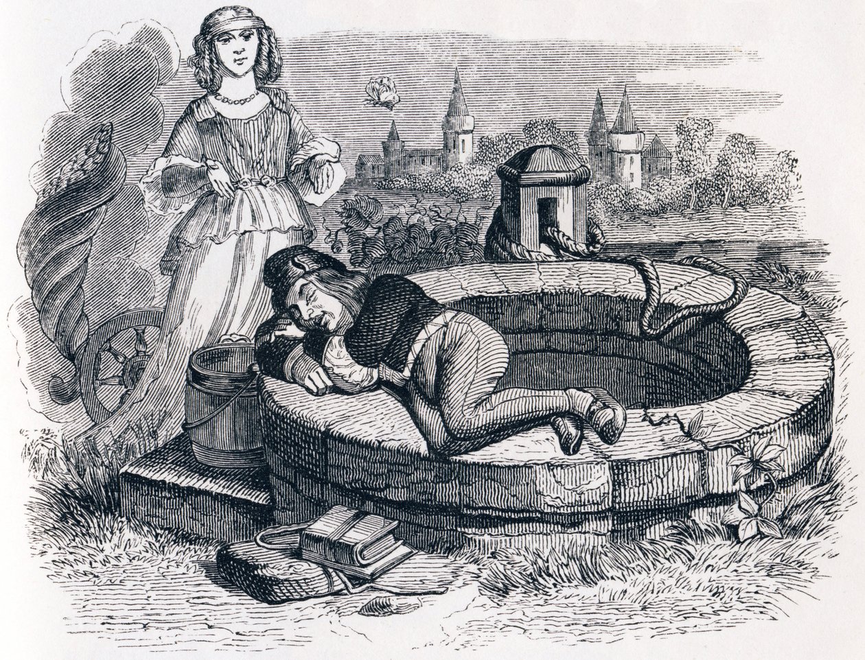 La fortuna e il bambino - Favole di La Fontaine da Grandville