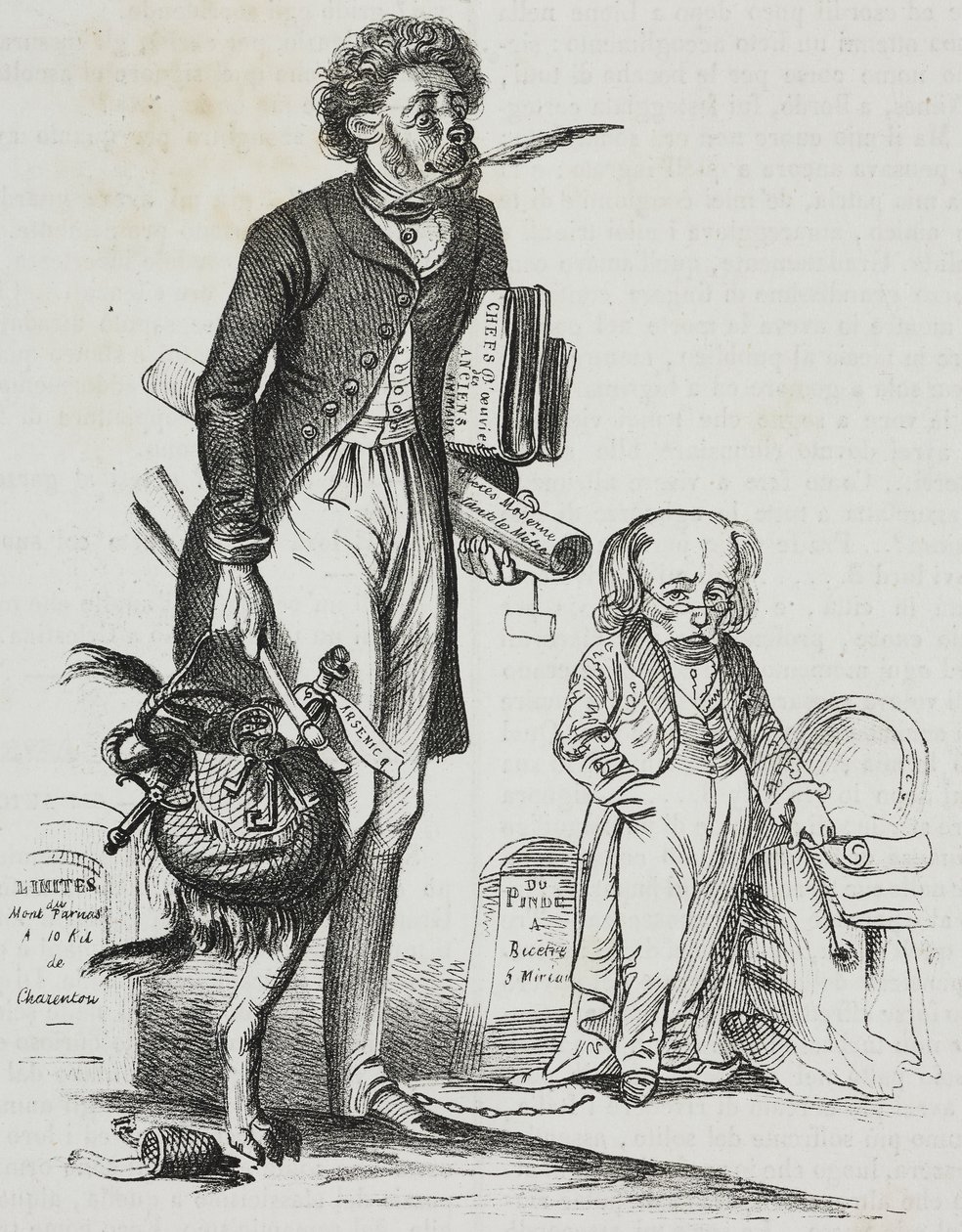 Perché togliere la museruola alle bestie?, caricatura di Jean-Jacques Grandville, litografia da Poliorama Pittoresco da Grandville