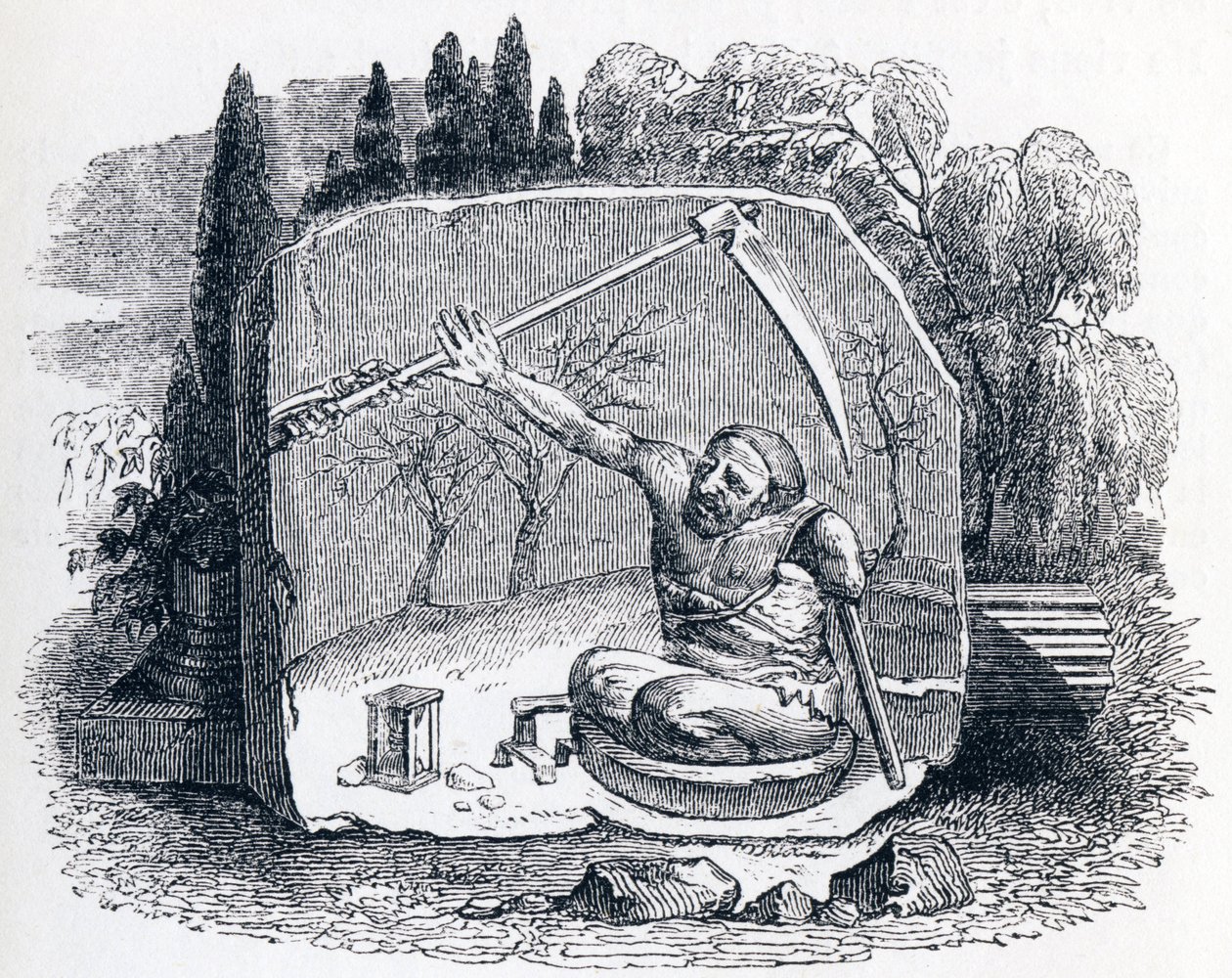 La morte e il disgraziato - Favole di La Fontaine da Grandville