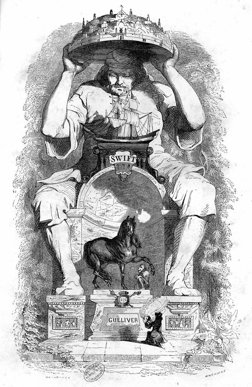 Illustrazione per I viaggi di Gulliver di Jonathan Swift da Grandville (1803 47)
