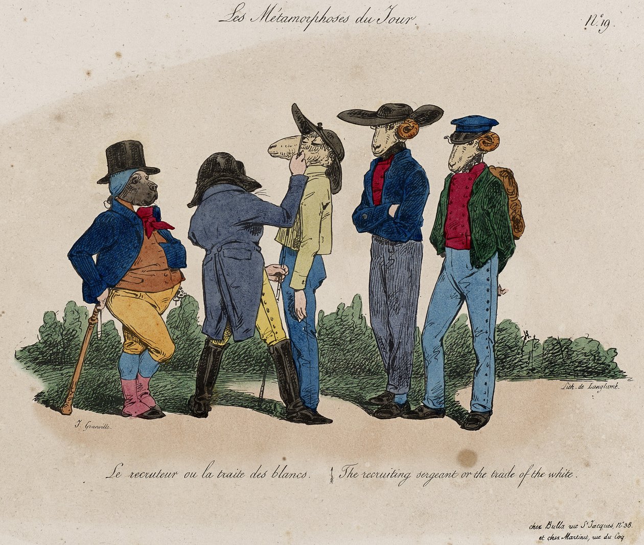 Les Metamorphoses du Jour, No. 19 da Grandville