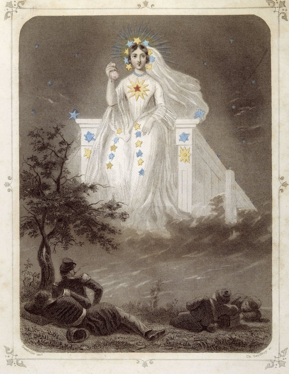 Stelle: Donna che rappresenta La bella stella - di Grandville da Grandville