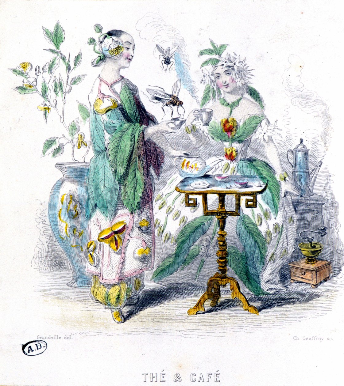 Tè e caffè - allegoria di Grandville da Grandville