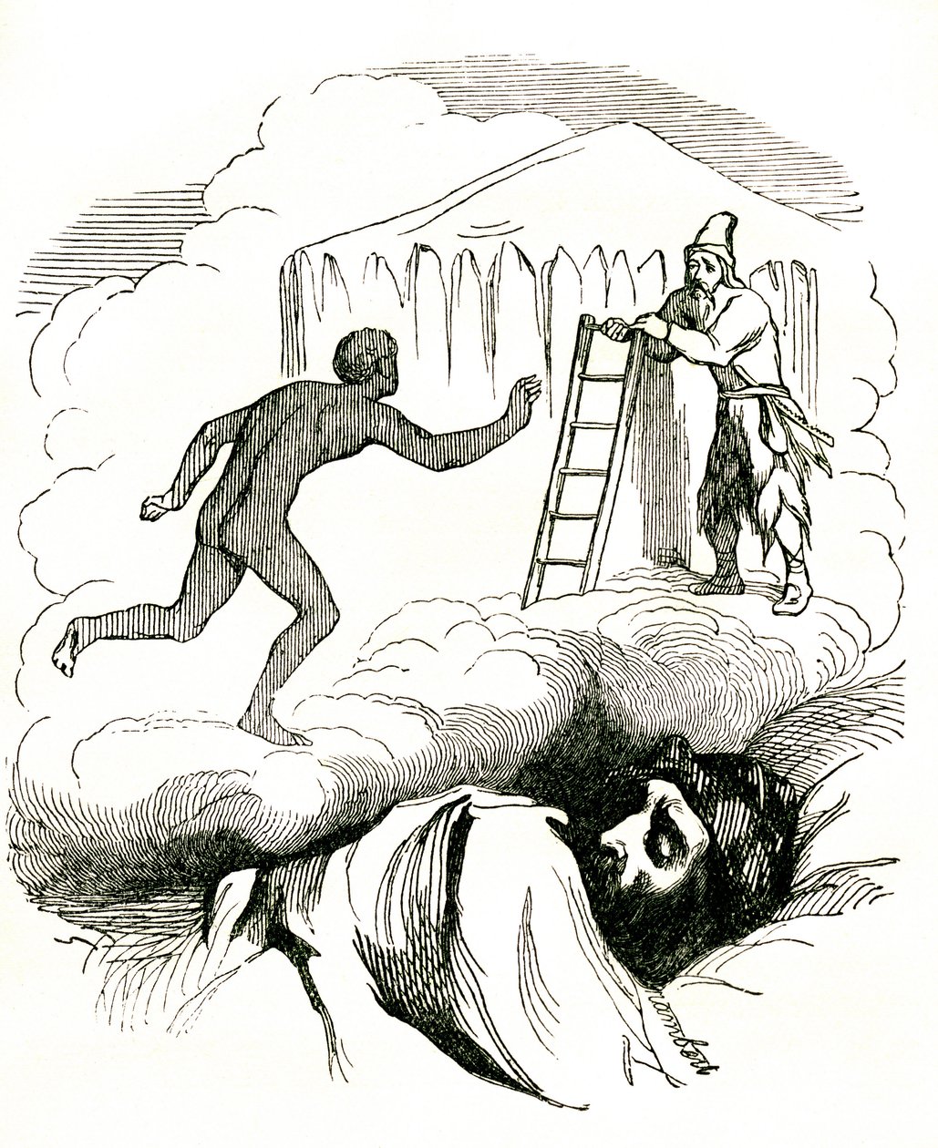 Le avventure di Robinson Crusoe di Daniel De Foe, fine XIX secolo (incisione) da Grandville (1803 47)