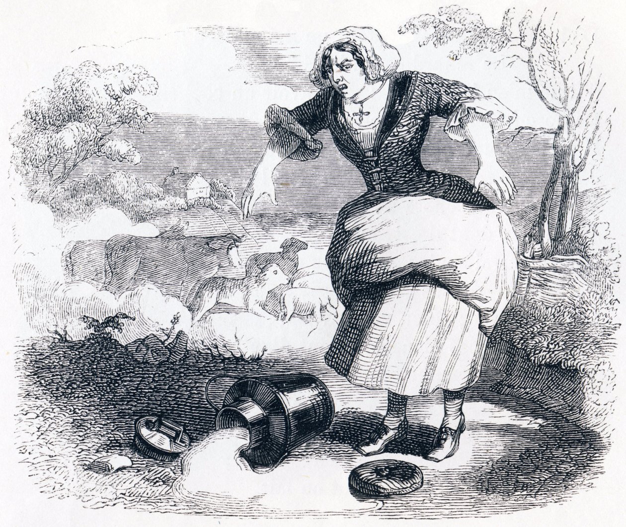 La lattaia e il vaso di latte da Grandville