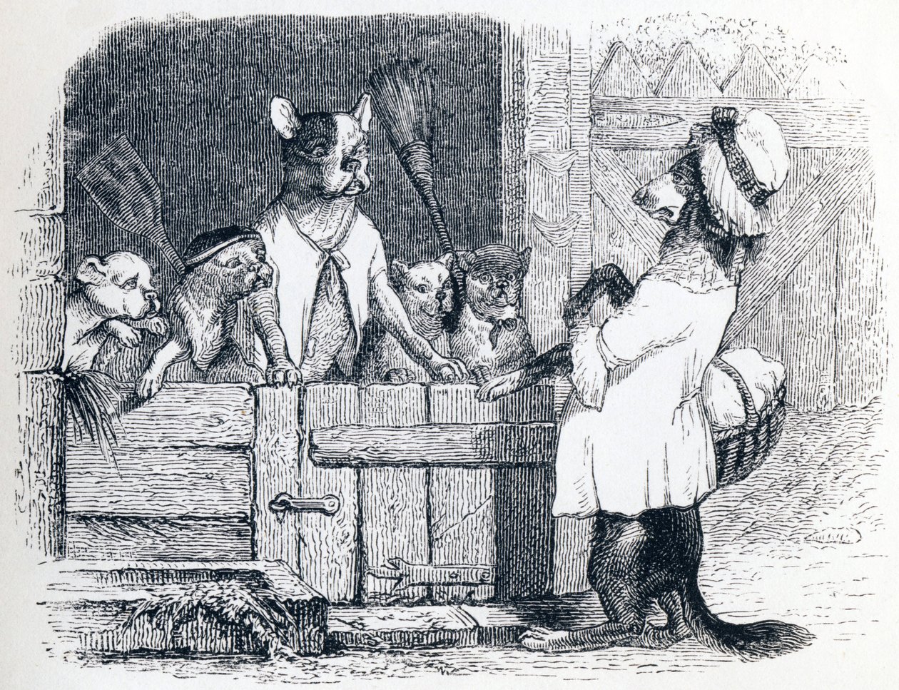 Il pidocchio e i suoi due compagni (Le pou et ses deux compagnons) - Favole di La Fontaine da Grandville