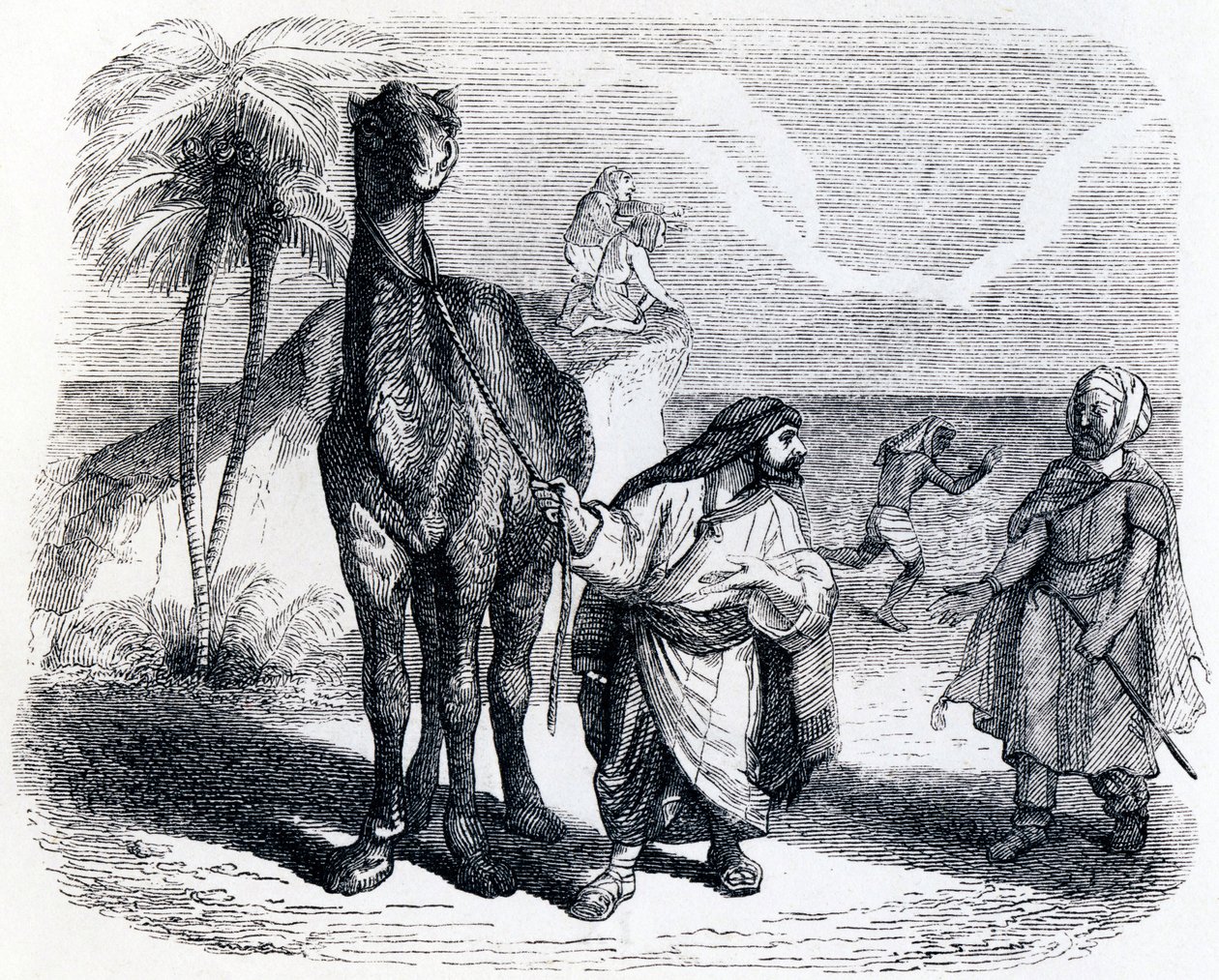 Il cammello e i bastoni galleggianti - Favole di La Fontaine da Grandville
