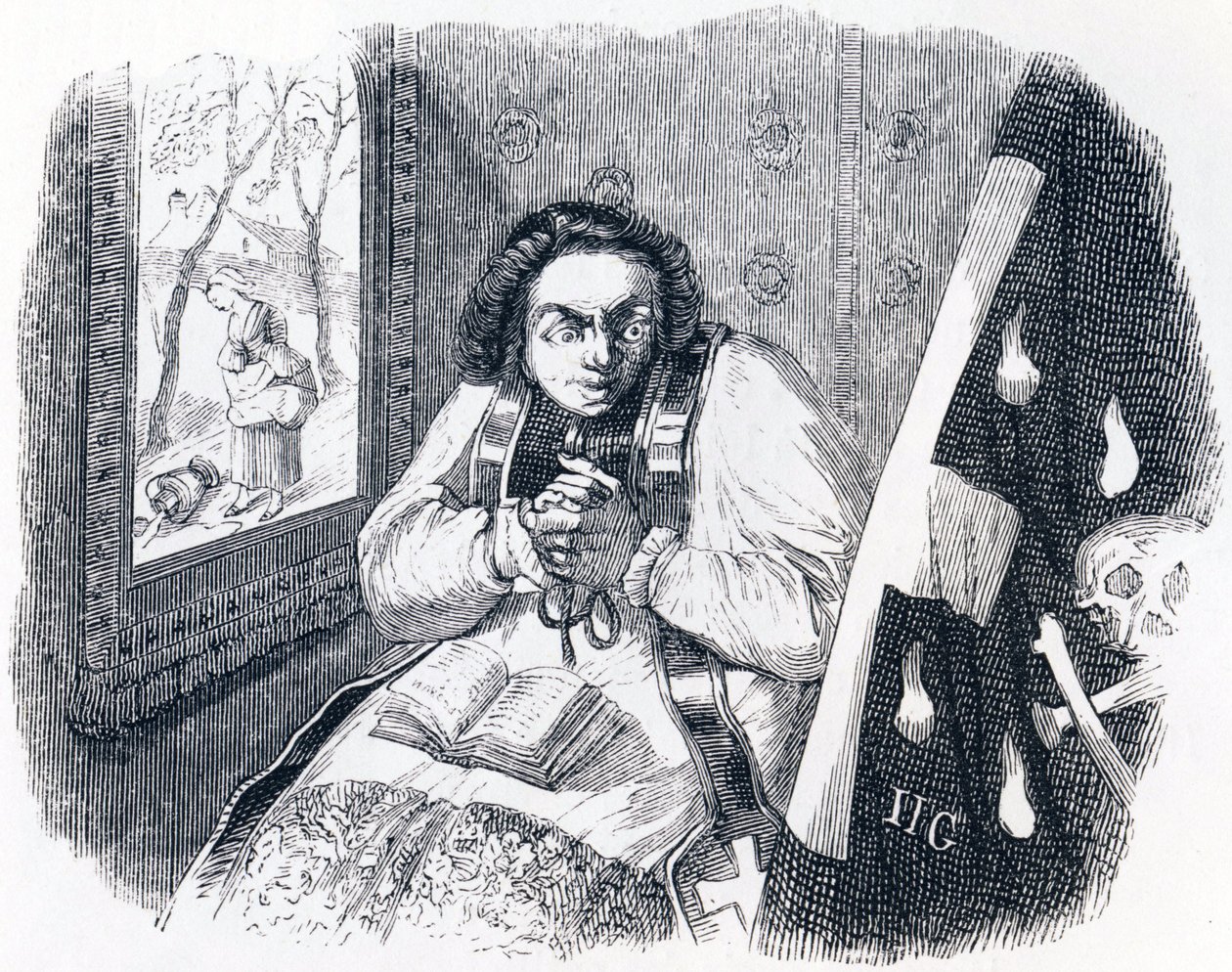 Il curato e la morte - Favole di La Fontaine da Grandville