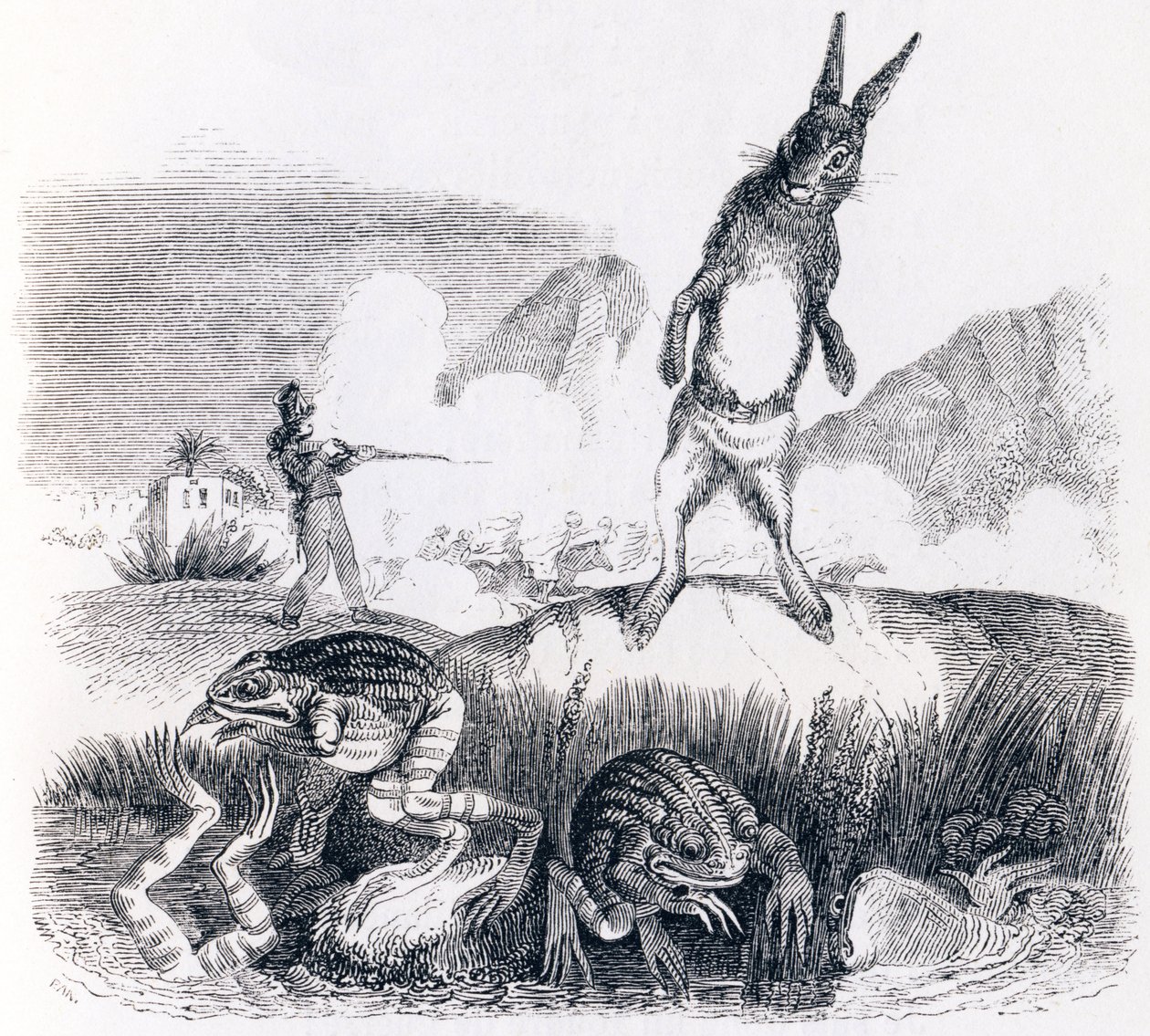 La lepre e le rane da Grandville