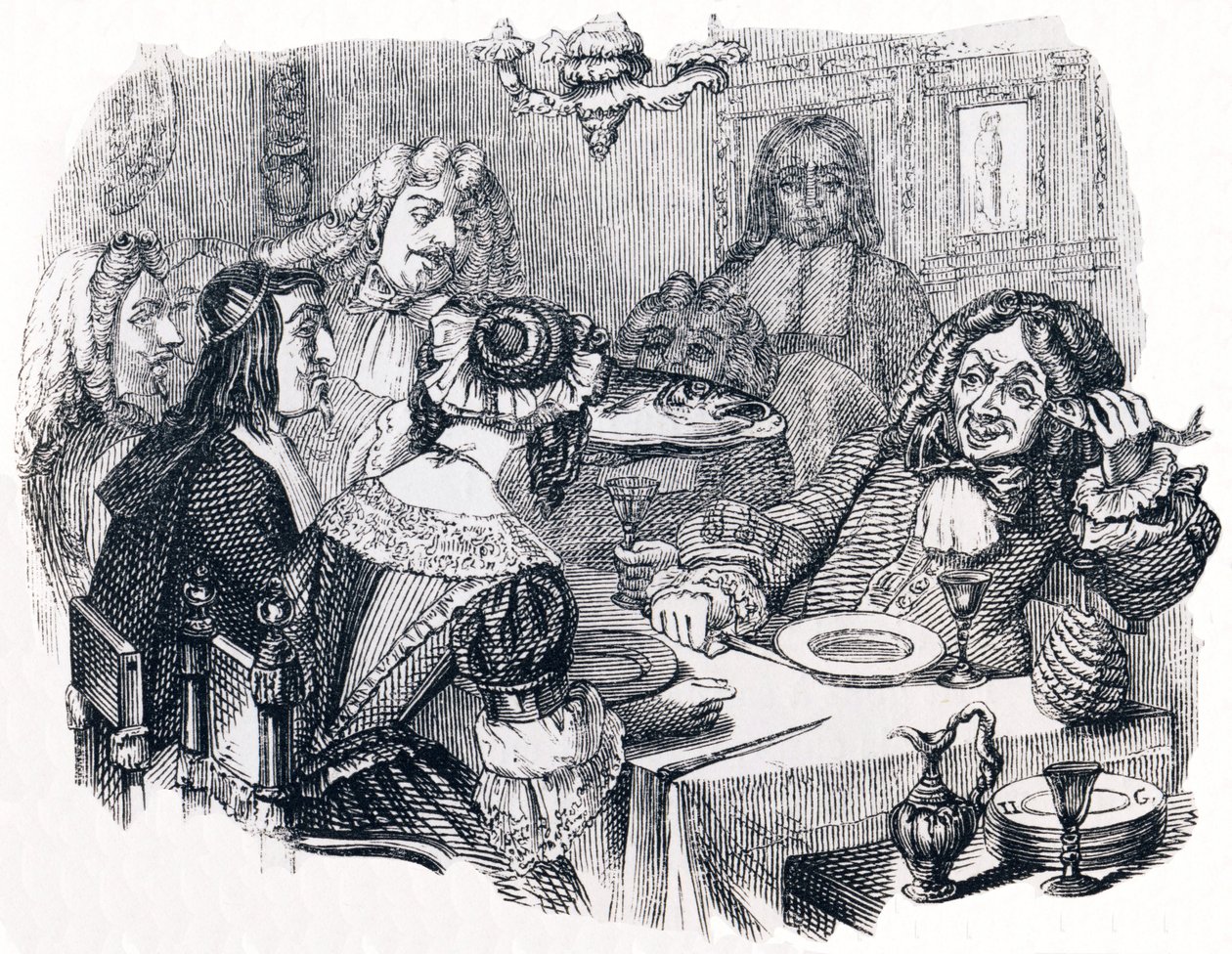 Il ridente e i pesci (Le rieur et les poissons) - Favole di La Fontaine da Grandville