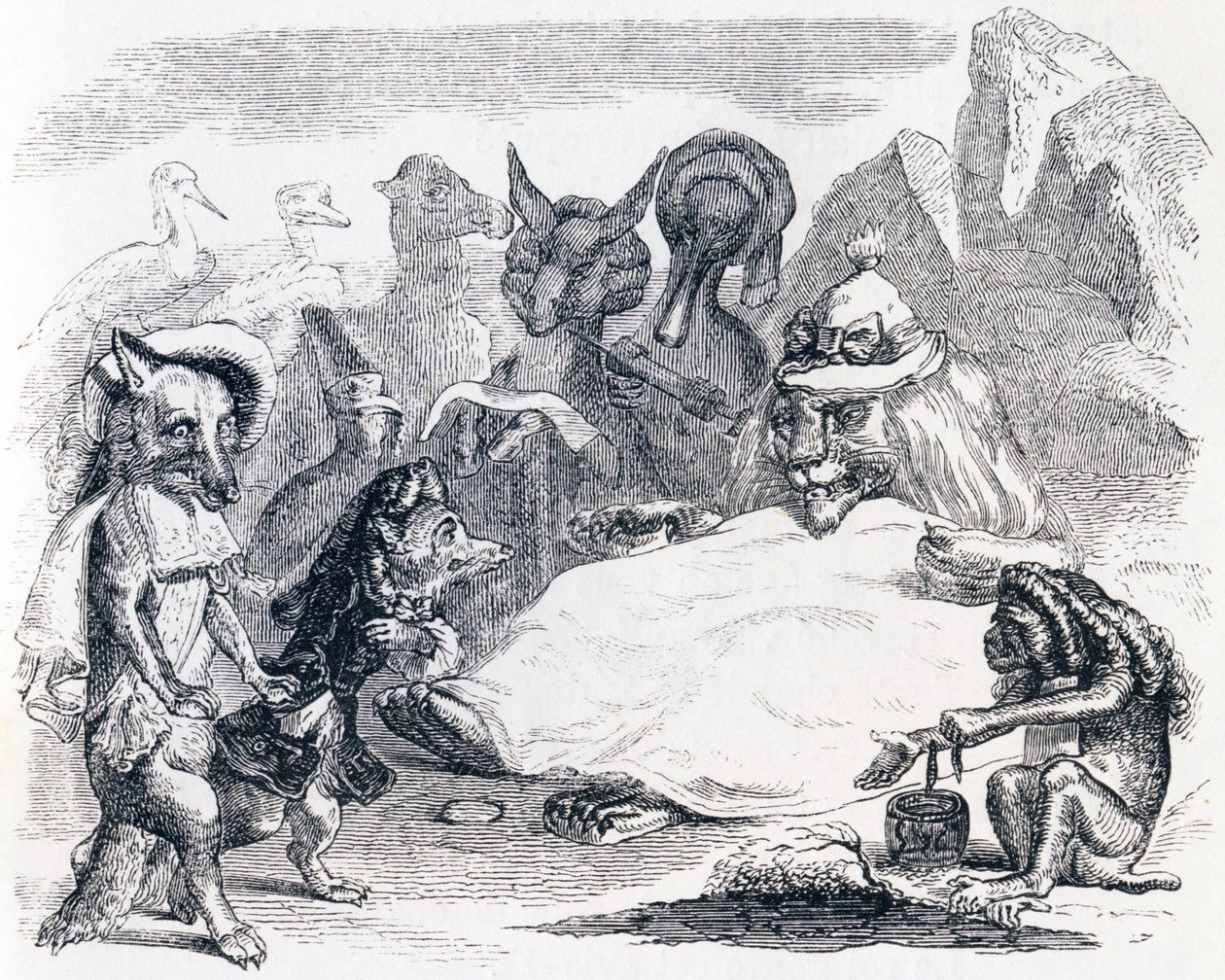 Il leone, il lupo e la volpe da Grandville