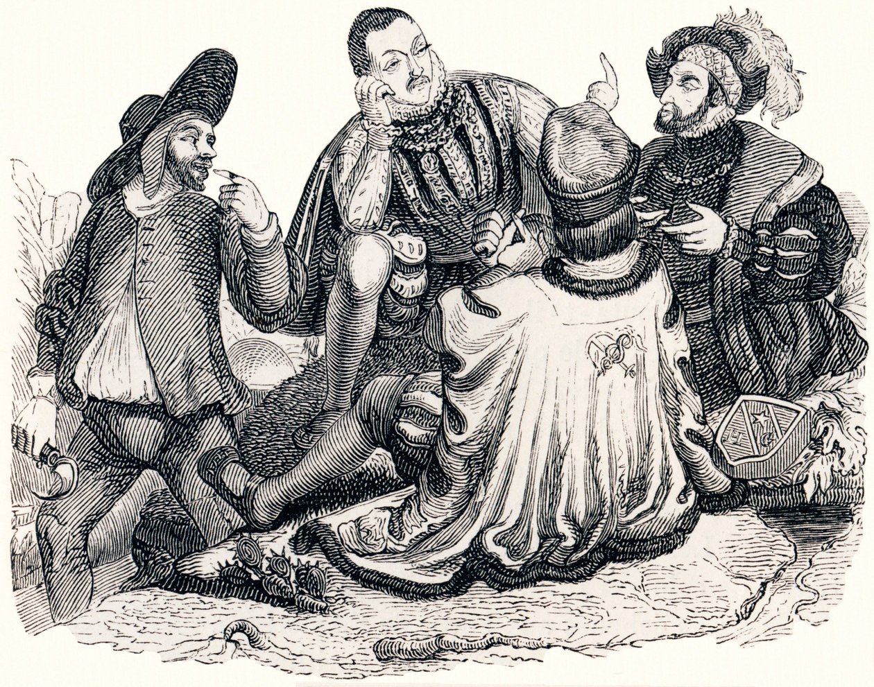 Il mercante, il gentiluomo, il patrizio e il figlio del re (Le marchand, le gentilhomme, le patre et le fils de roi) - Favole di La Fontaine da Grandville