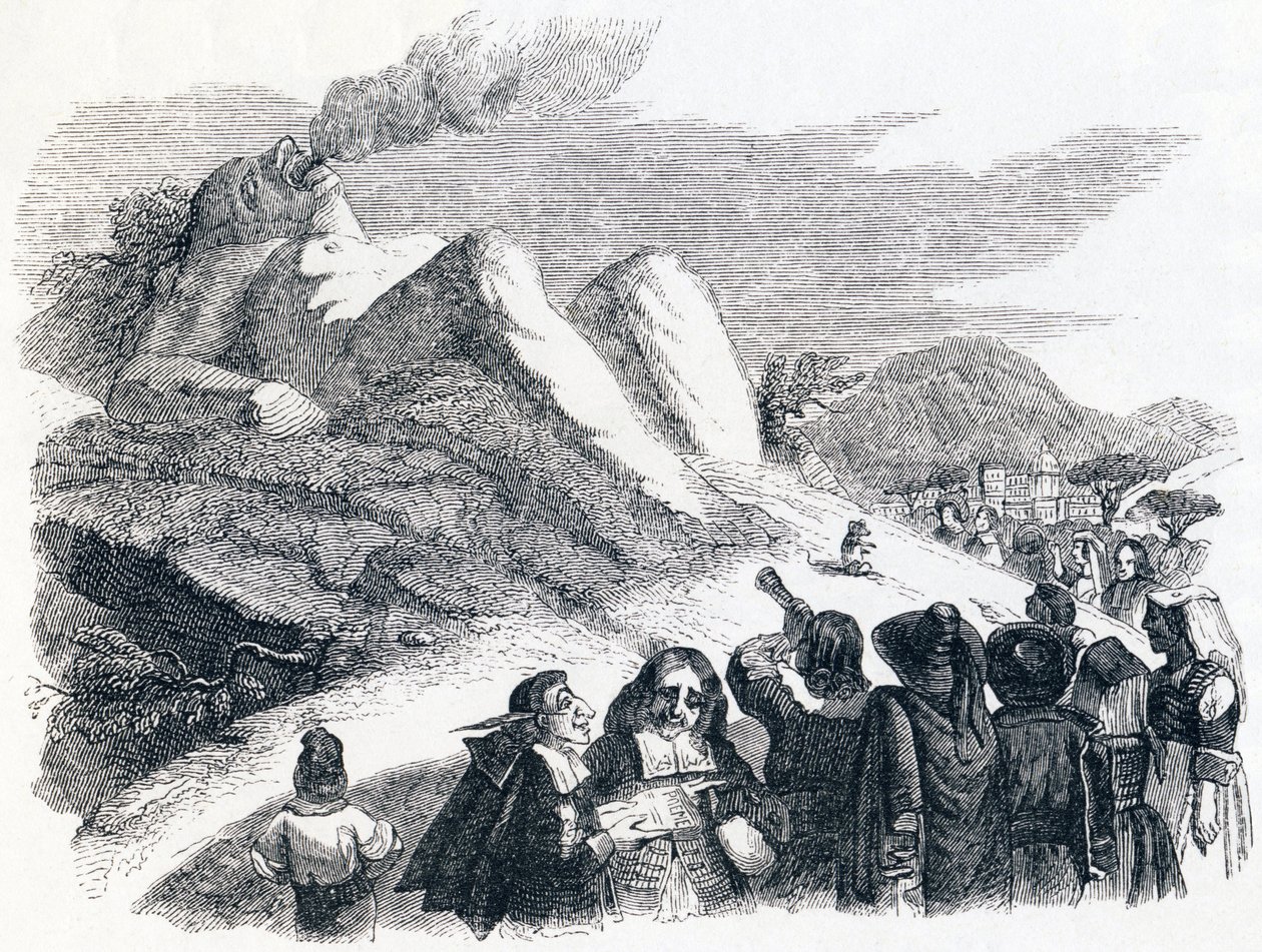 La montagna che partorisce (La montagne qui accouche) - Favole di La Fontaine da Grandville