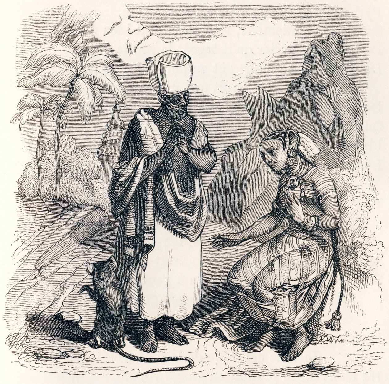 Il topo trasformato in ragazza - Favole di La Fontaine da Grandville