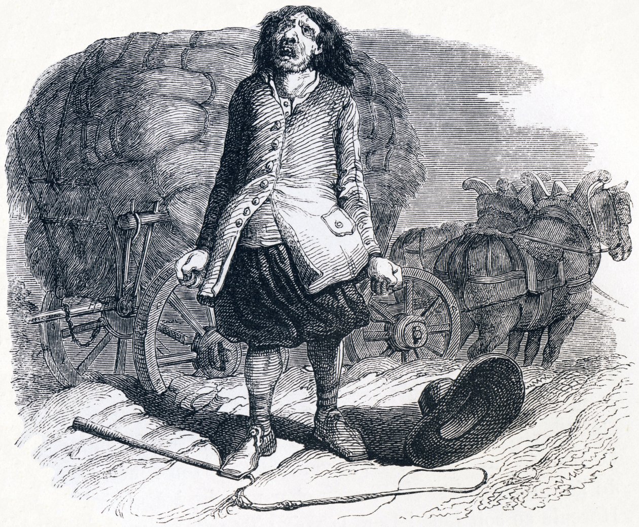 Il carrettiere impantanato - Favole di La Fontaine da Grandville