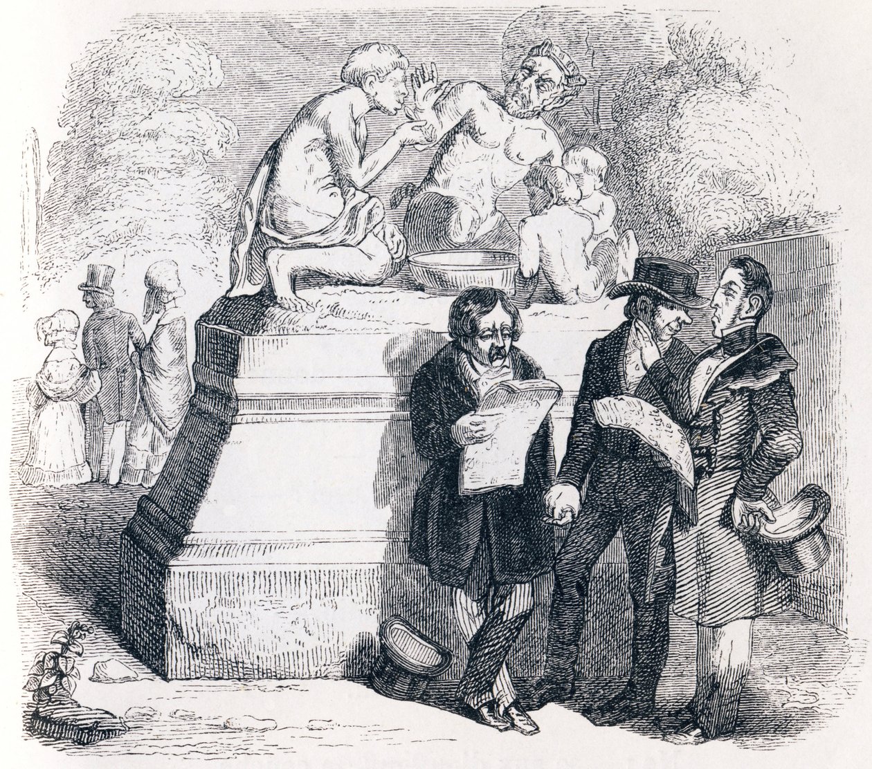 Il satiro e il passante - Favole di La Fontaine da Grandville