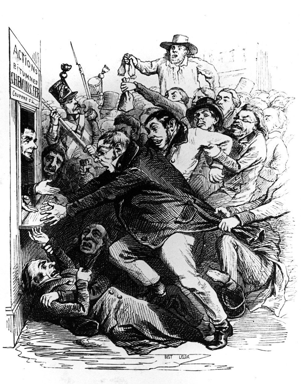 Gli azionisti, incisione dopo un disegno di Jean Ignace Isidore alias JJ Grandville da Grandville (1803 47)