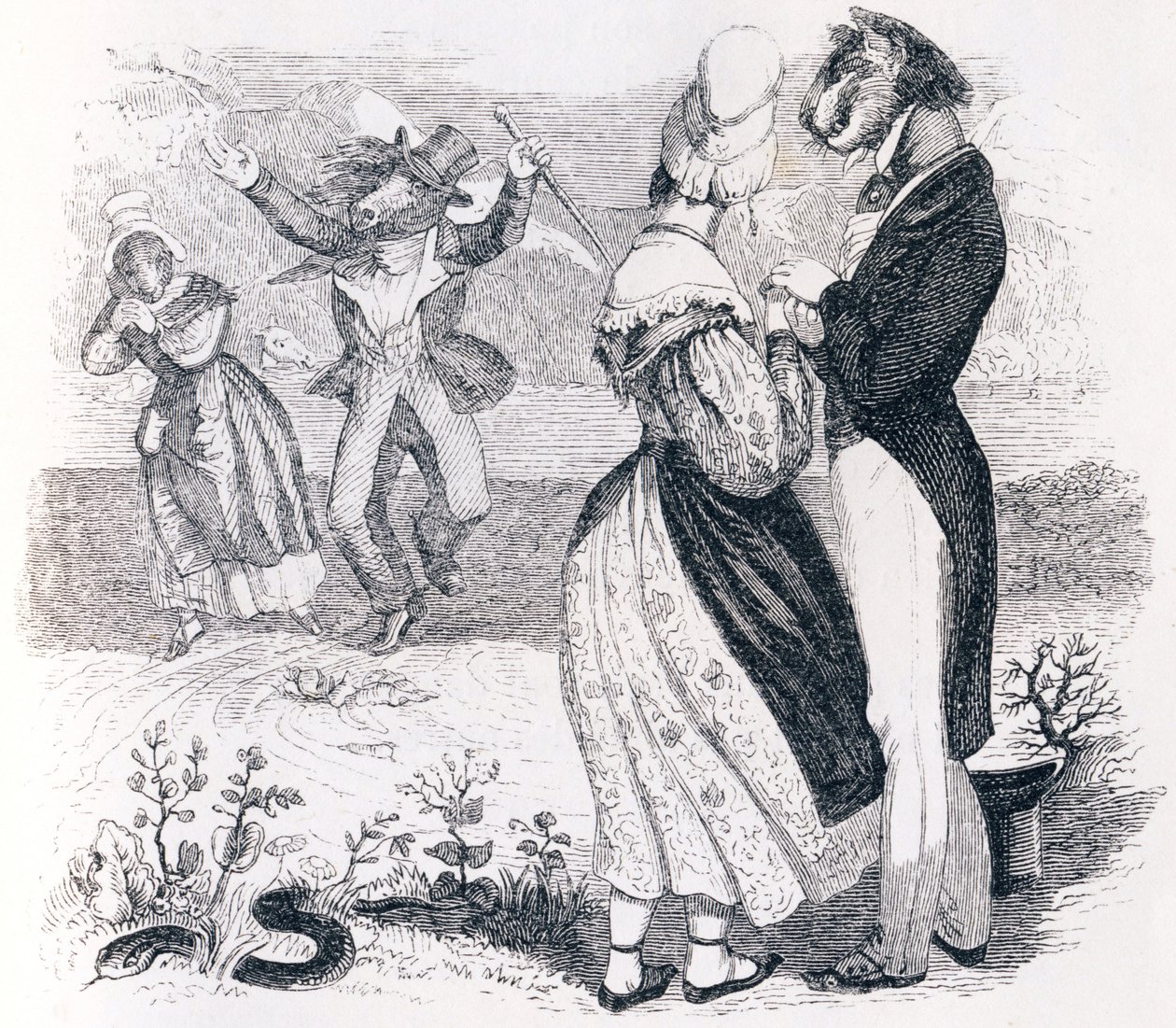 Il torrente e il fiume - Favole di La Fontaine da Grandville
