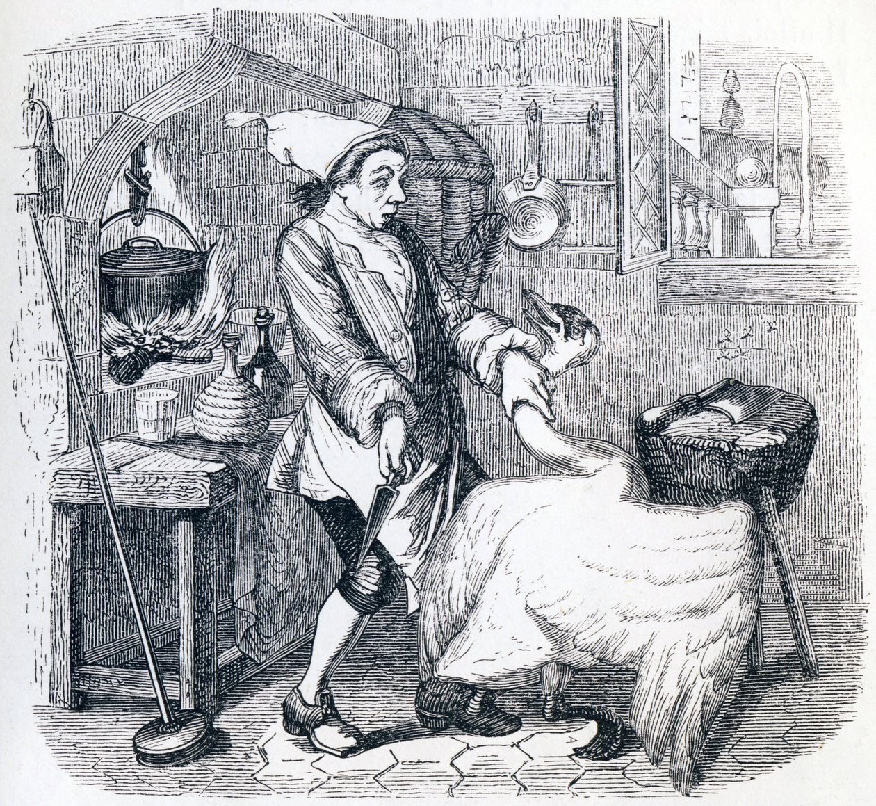 Il cigno e il cuoco - Favole di La Fontaine da Grandville