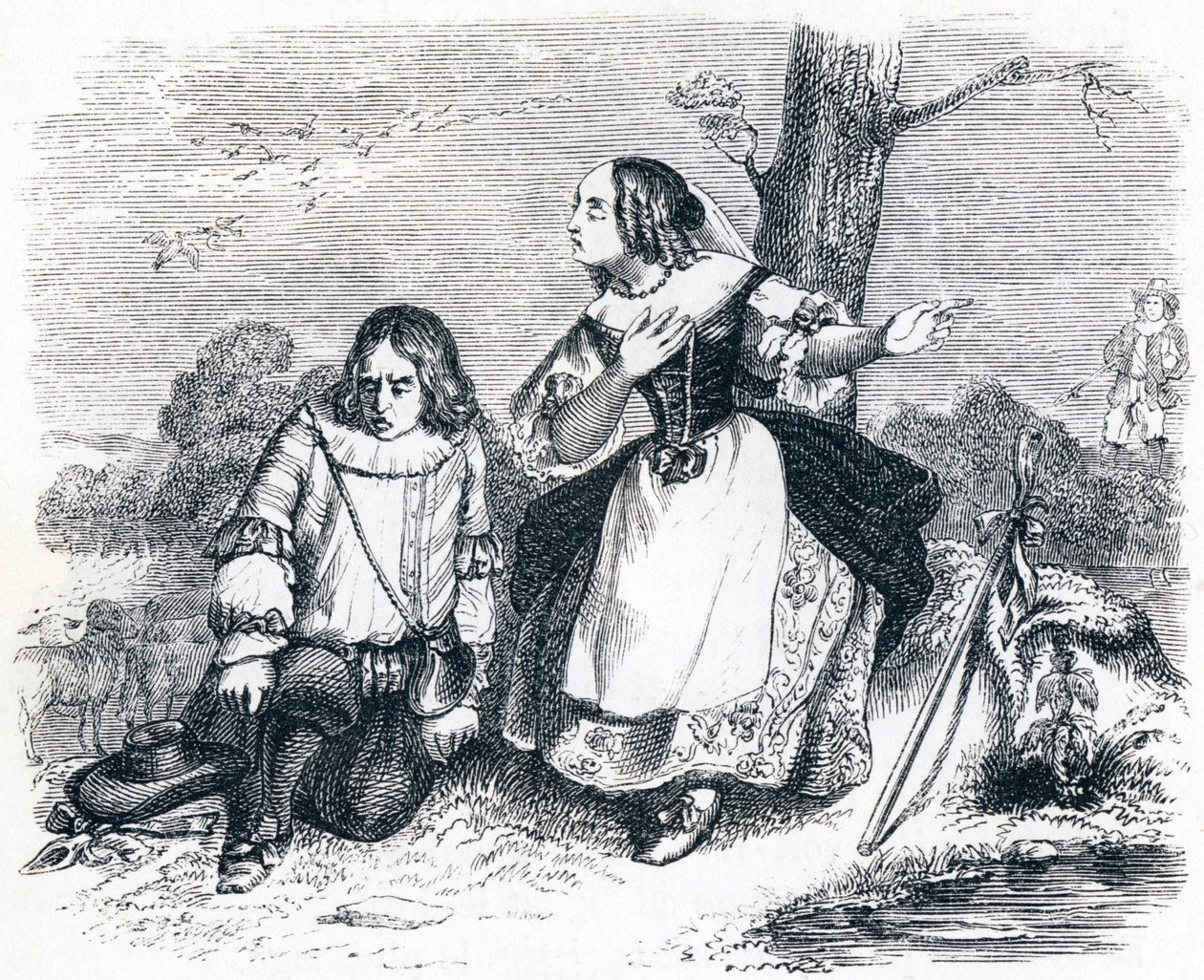 Tircis e Amarante - Favole di La Fontaine da Grandville