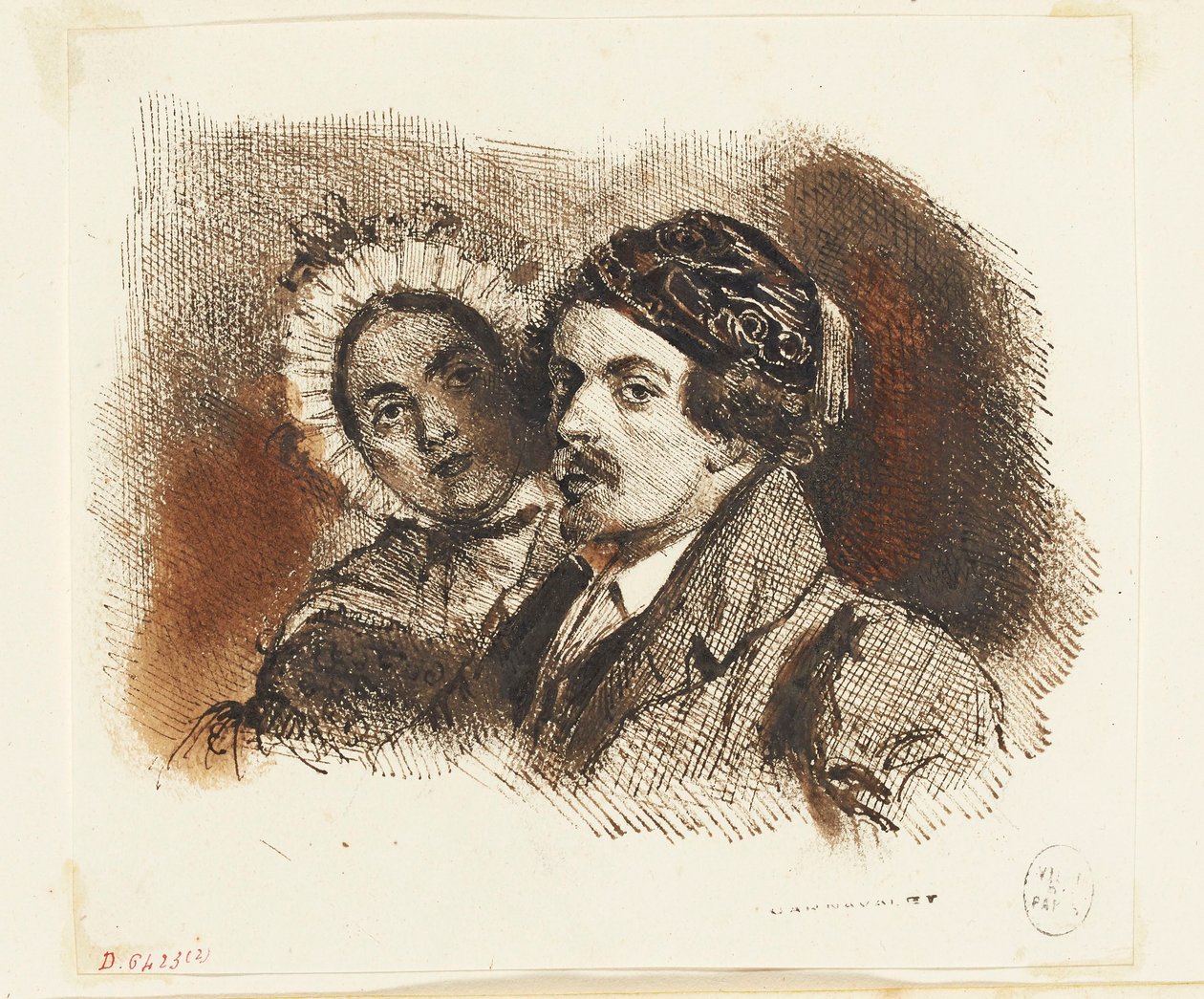 Doppio ritratto di Grandville e Henriette da Grandville