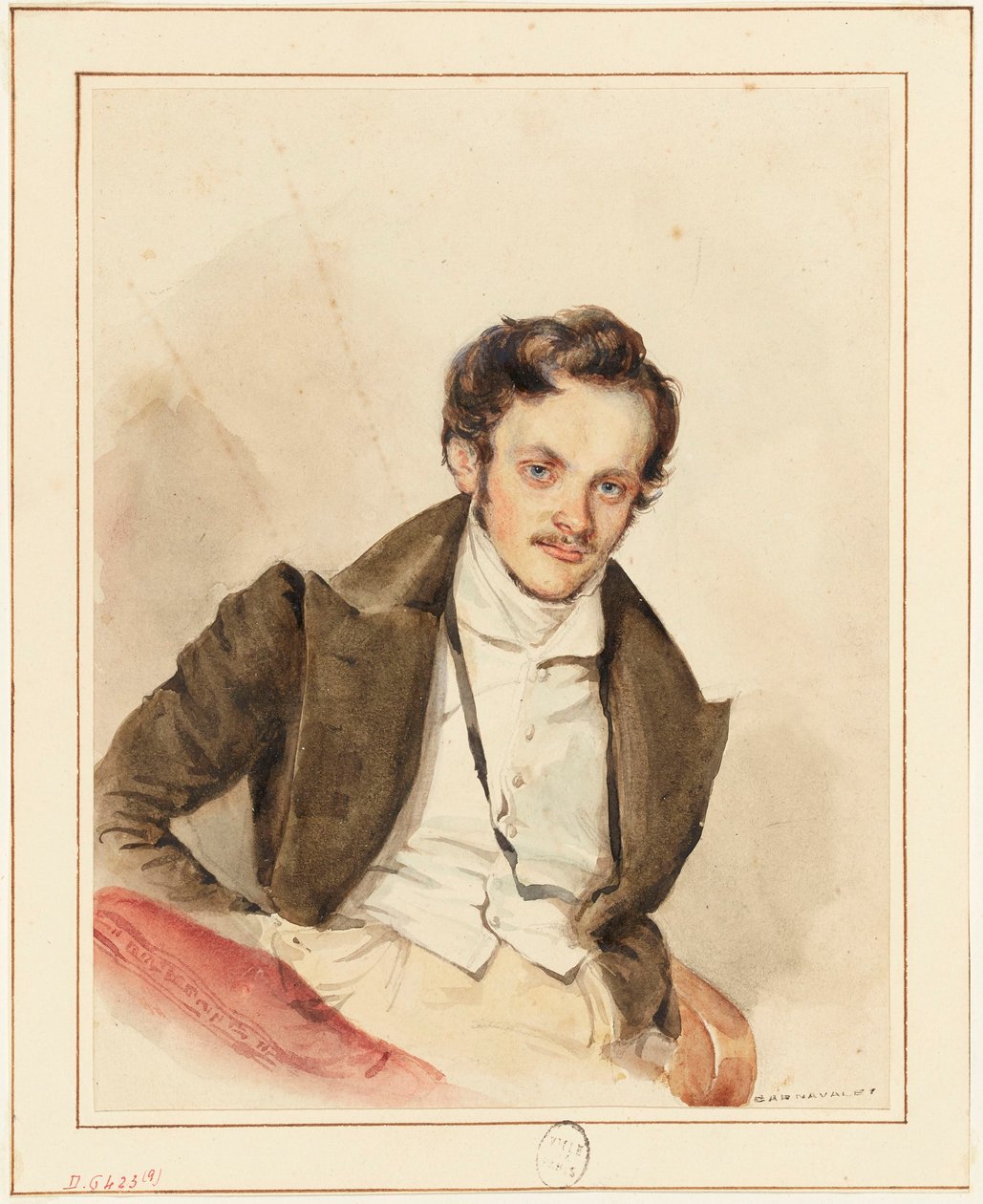 Ritratto di un amico, probabilmente Guiaud (1811-1876) da Grandville