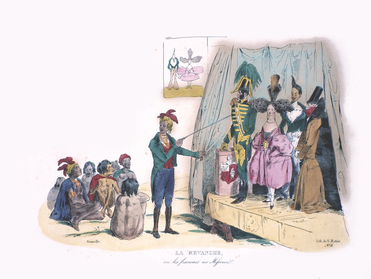 La Revanche, c.1830 (litografia colorata a mano) da Granville