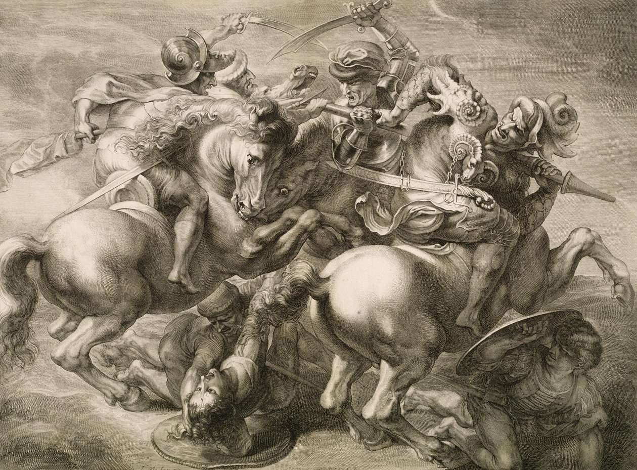 La battaglia dei quattro cavalieri (Battaglia di Anghiari) da Gérard Edelinck