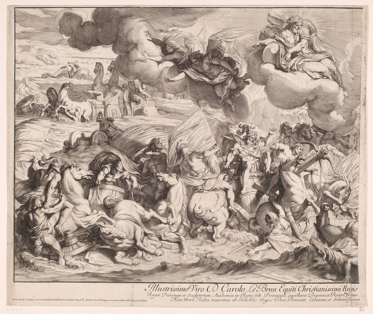 Passaggio attraverso il Mar Rosso (parte sinistra) da Gérard Audran