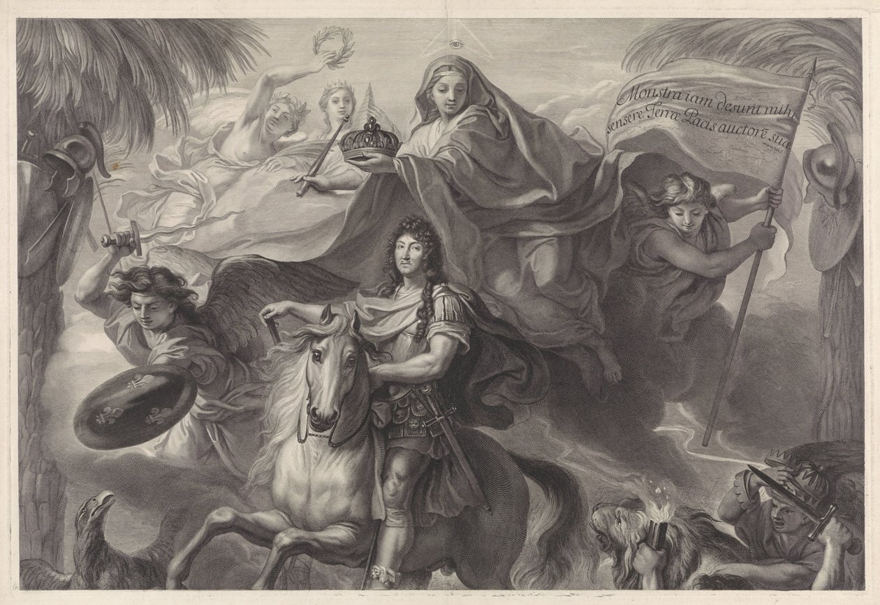 Ritratto equestre allegorico di Luigi XIV, re di Francia da Gérard Edelinck