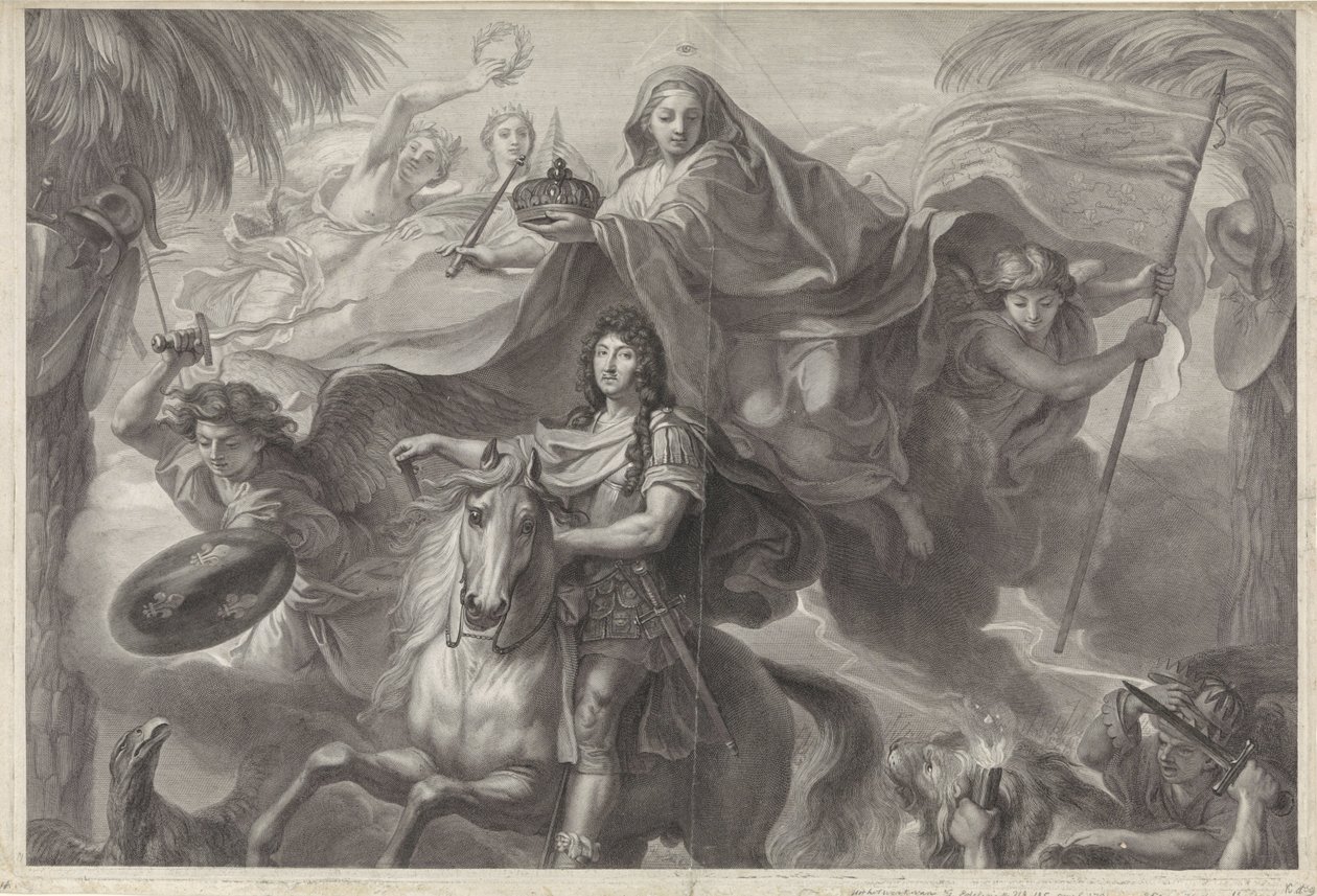 Ritratto equestre allegorico di Luigi XIV, re di Francia da Gérard Edelinck