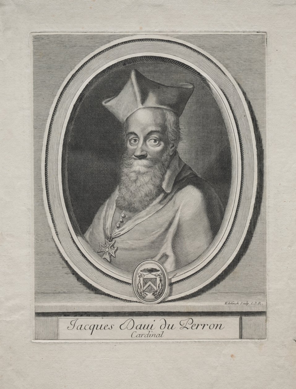 Cardinale Jaques Davey Duperron da Gérard Edelinck