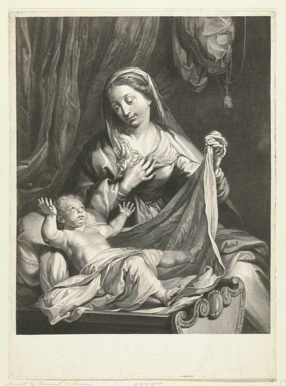 Maria con Bambino Gesù nella mangiatoia da Gérard Edelinck